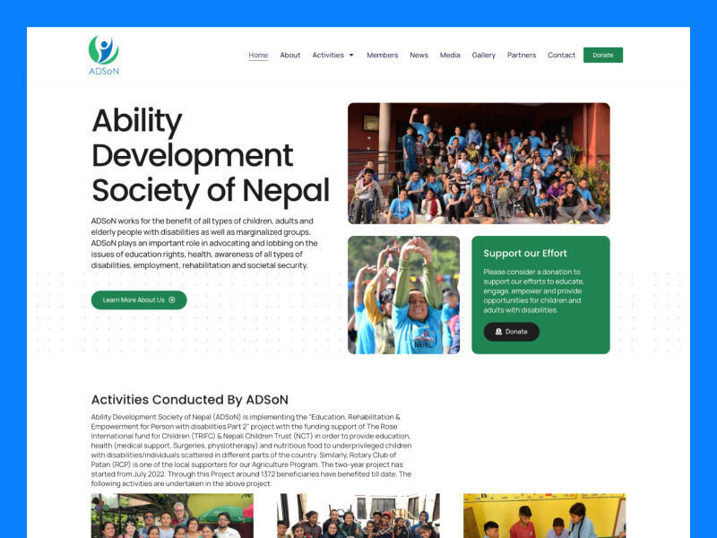 Adson’s website redesigned for the visually impaired