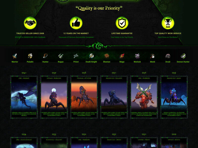 The Best WOW Account for Sale