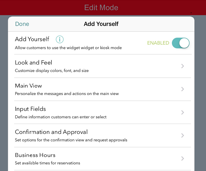 kiosk display settings