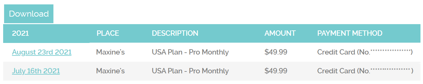 Billing Invoice List