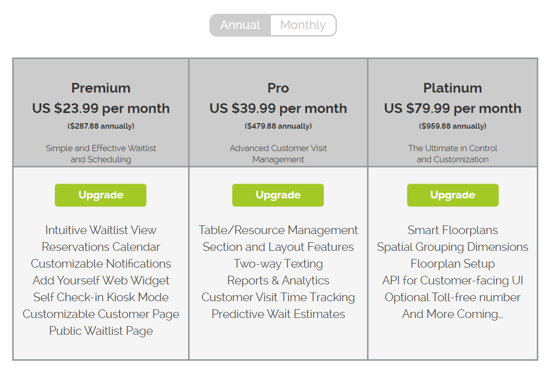 Billing Subscription Options