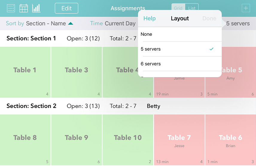 change layouts