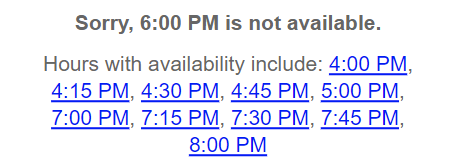 widget availability times