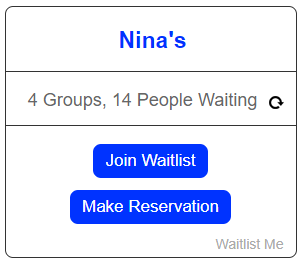 reservations widget