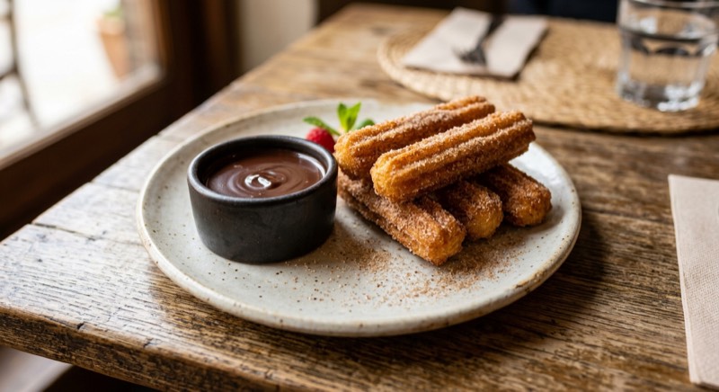 Cinnamon Sugar Churros with Chocolate Dip