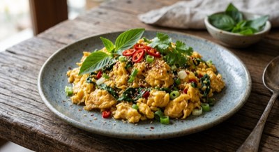 Thai-Style Scrambled Eggs with Basil