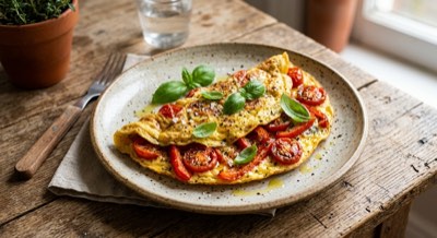 Tomato and Capsicum Omelette
