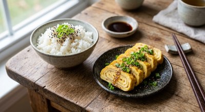 Tamagoyaki with Steamed Rice