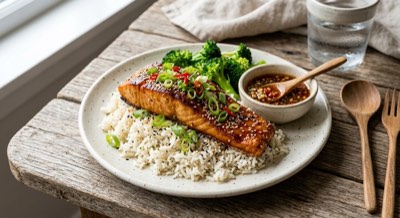 Air Fryer Honey Soy Salmon