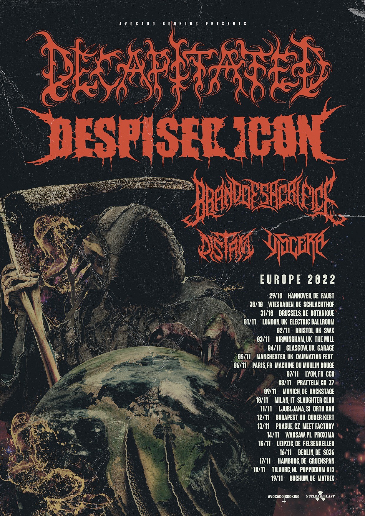 Decapitated, Despised Icon, Brand of Sacrifice, Distant, Viscera