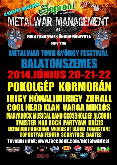 MetalWar Tour Gyöngy Fesztivál - Balatonszemes