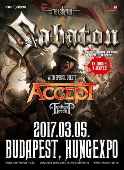 Sabaton - The Last Tour 2017