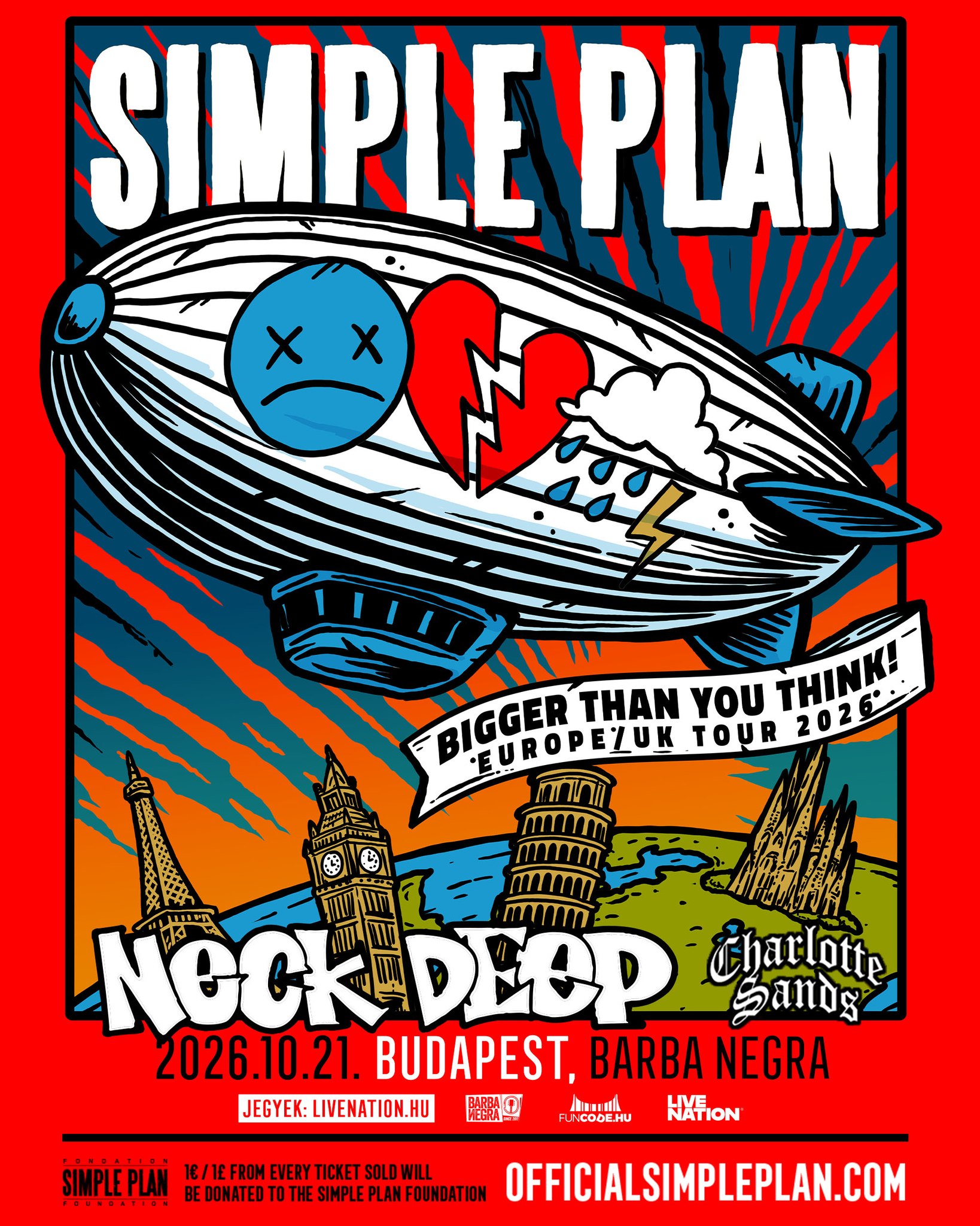 Simple Plan - Bigger Than You Think! Europe Tour 2026