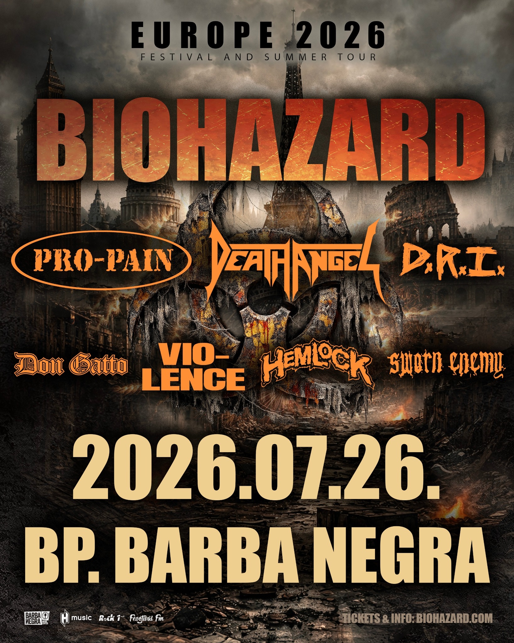 Biohazard, Death Angel, Sworn Enemy, D.R.I.
