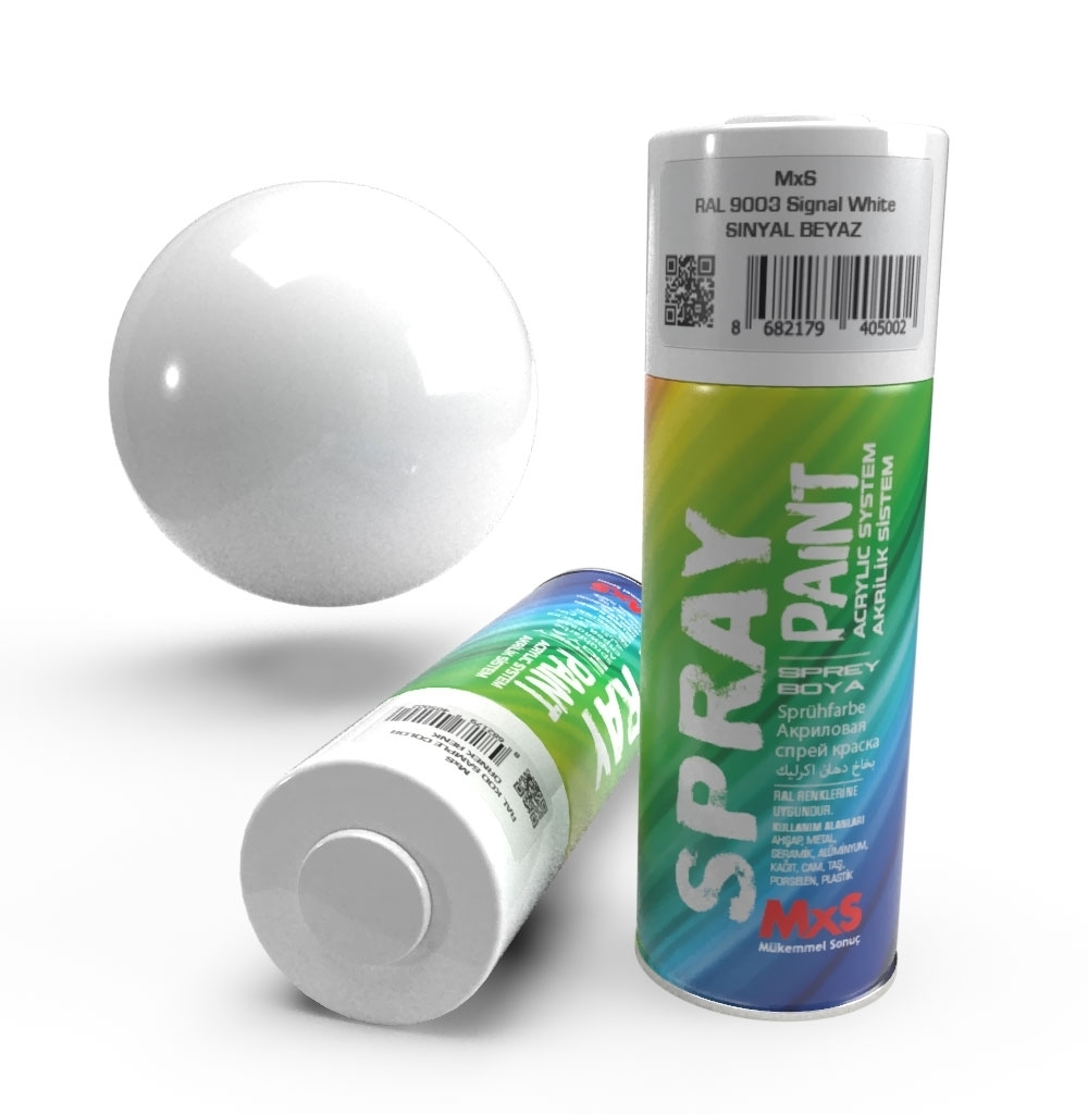 MXS RAL 9003 SİNYAL BEYAZ AKRİLİK SPREY BOYA 400 ML