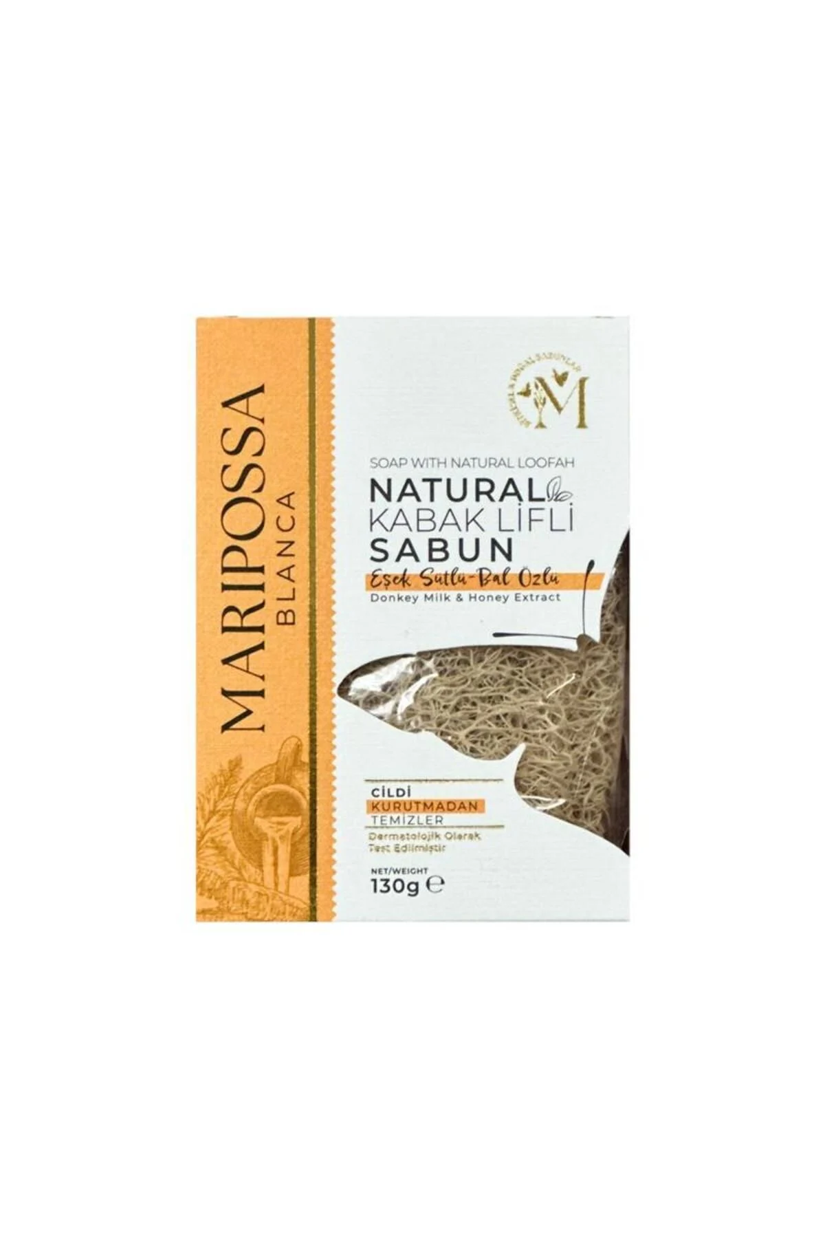 MARİPOSSA BLANCA TEKLİ SABUN 130 GR KABAK LİFLİ EŞEK SÜTLÜ&BAL ÖZLÜ SABUN