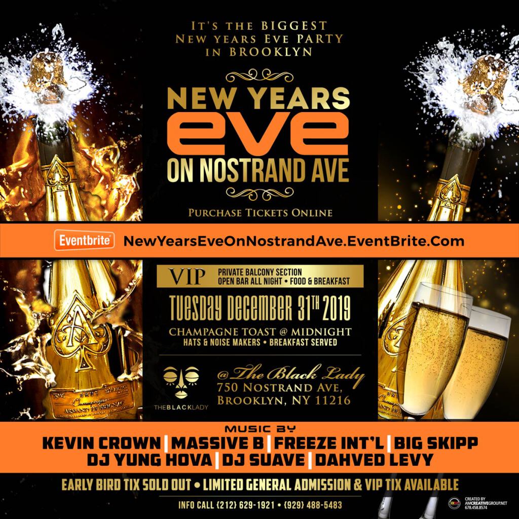 New Year's Eve On Nostrand Ave flyer or graphic.