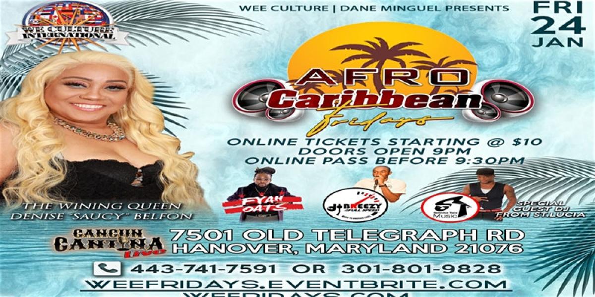 Afro Caribbean Fridays flyer or graphic.