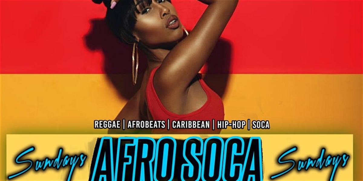 Afro Soca Sundays flyer or graphic.