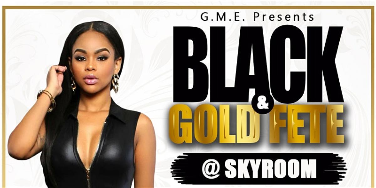 Black & Gold Fete flyer or graphic.