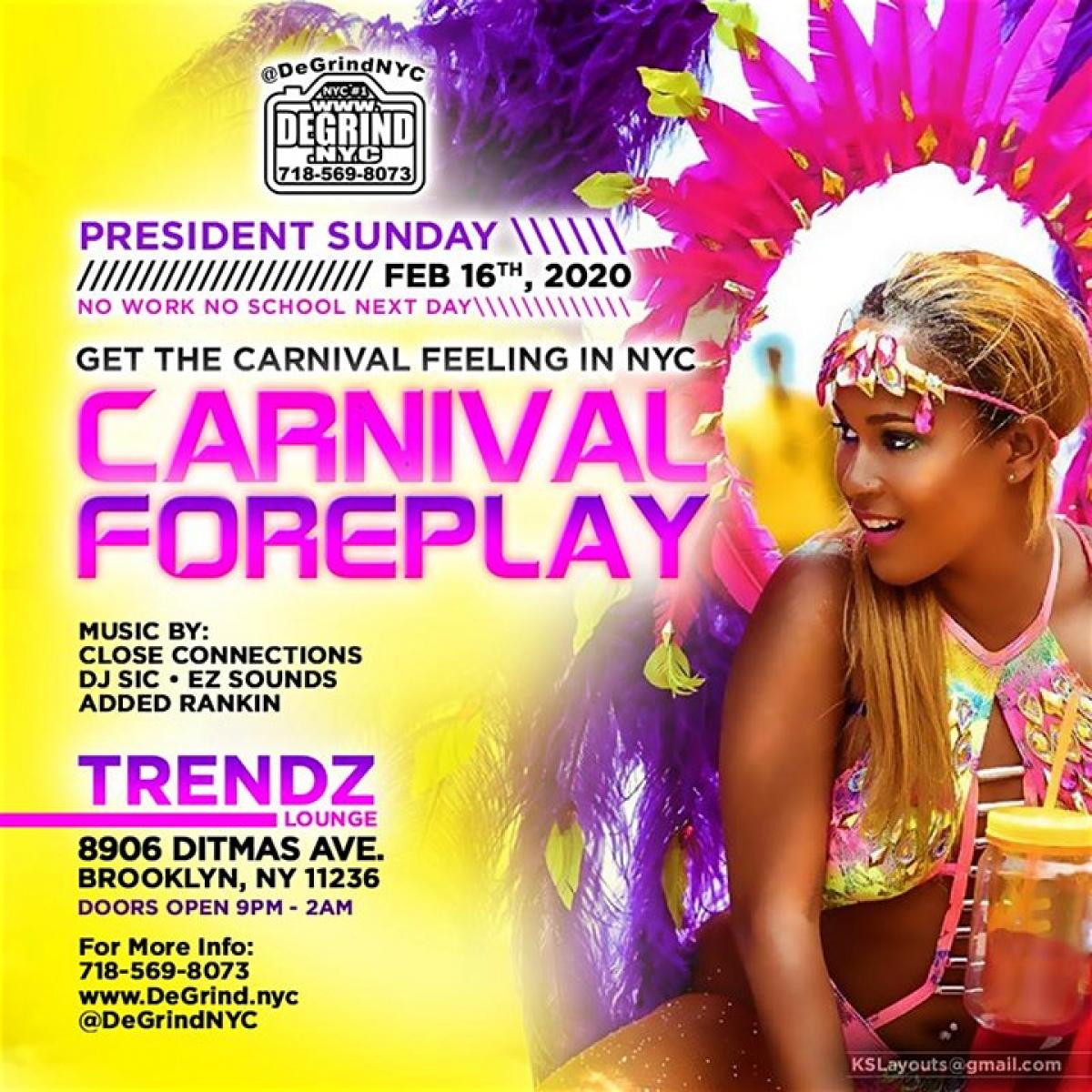Carnival Foreplay flyer or graphic.
