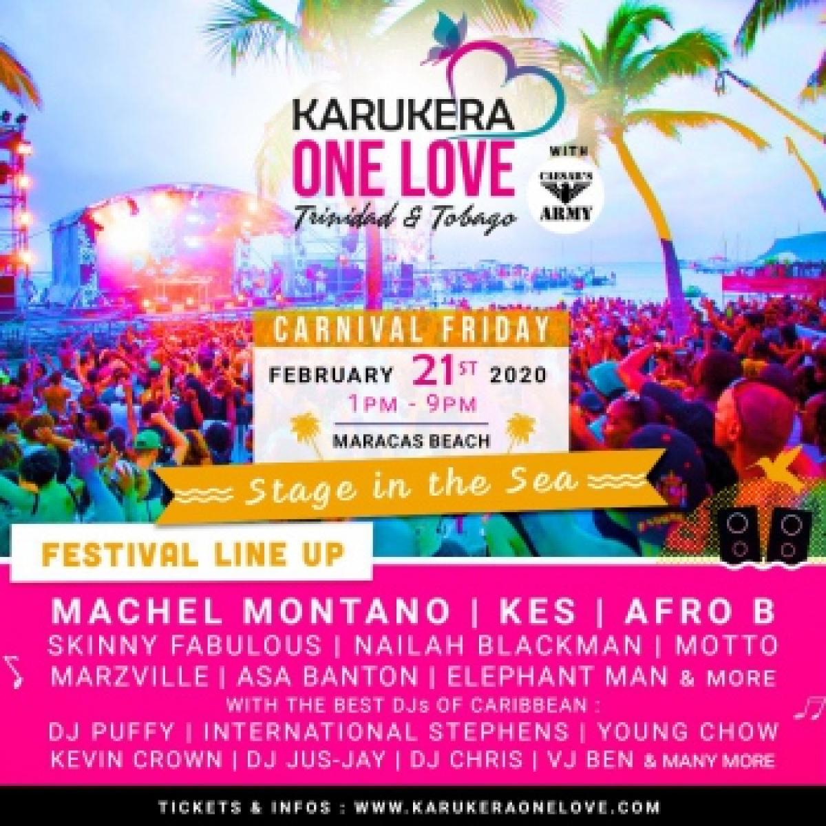 Karukera One Love Festival flyer or graphic.