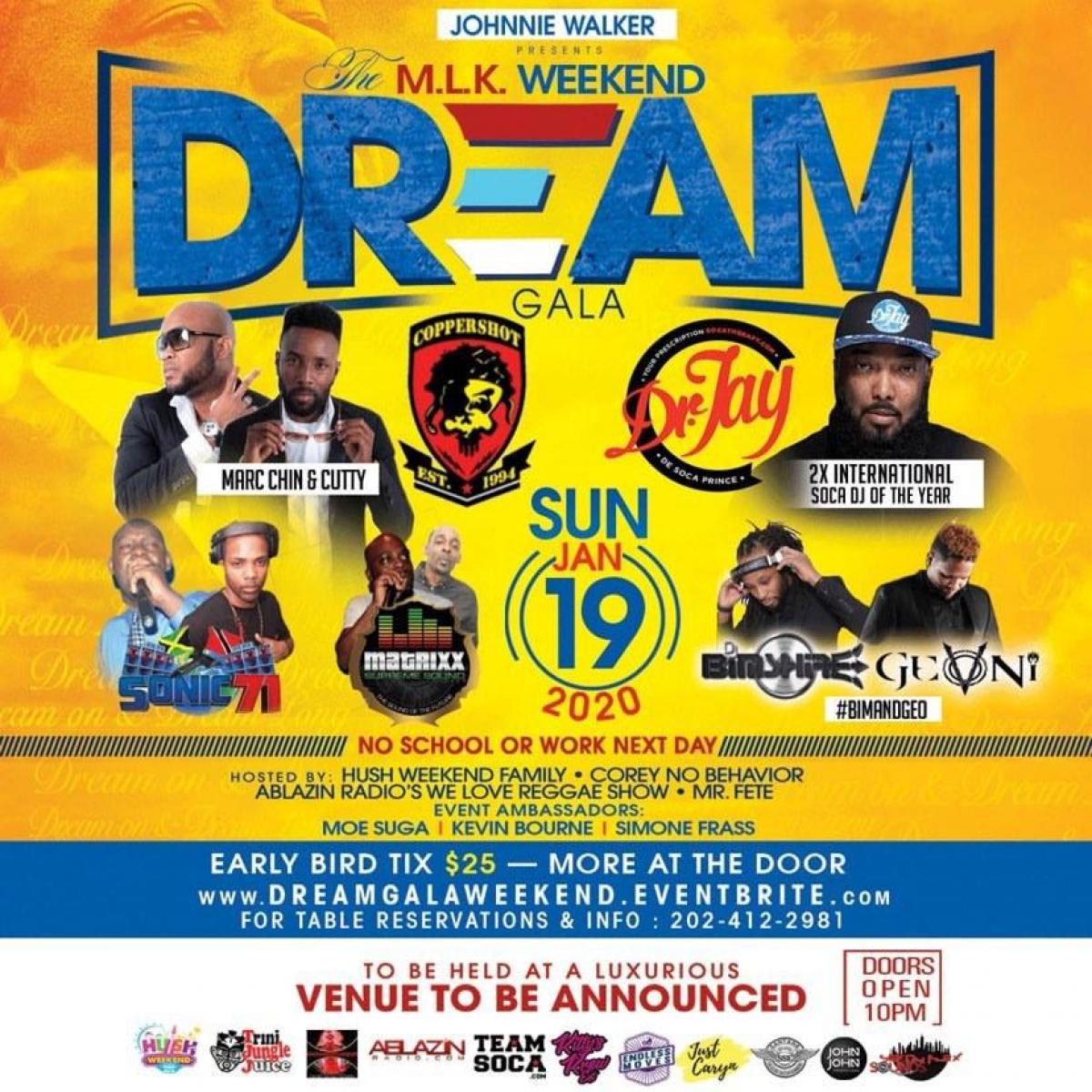 The MLK Weekend Dream Gala flyer or graphic.