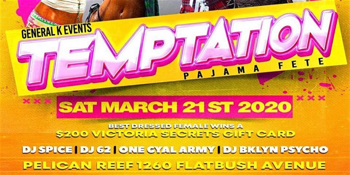 Temptation: Pajama Fete flyer or graphic.