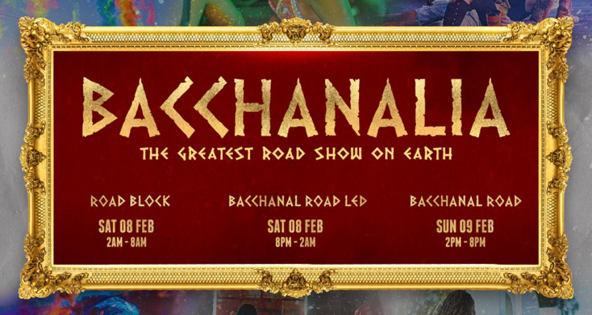 Bacchanalia flyer or graphic.