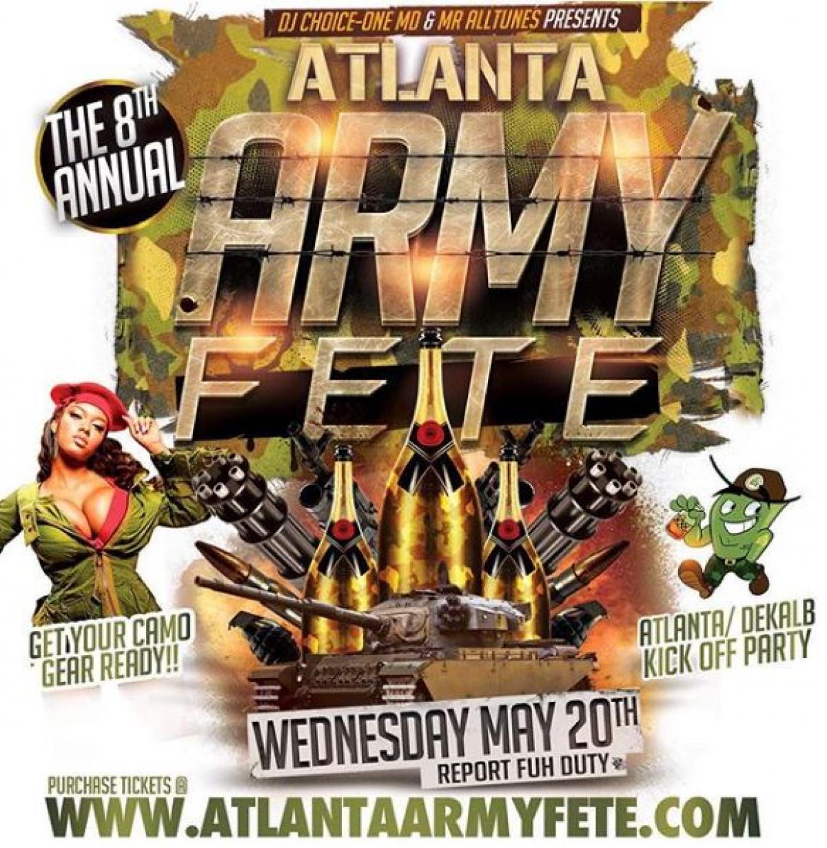 Atlanta Army Fete flyer or graphic.