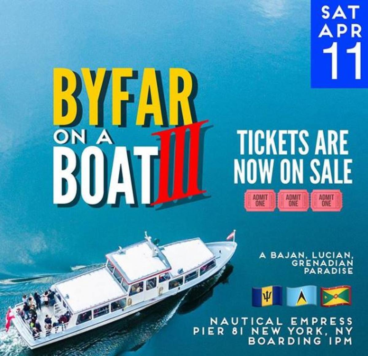 By Far on a Boat 3 flyer or graphic.