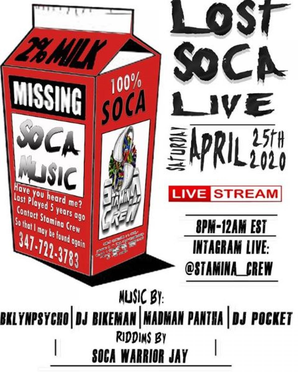 Lost Soca Live flyer or graphic.