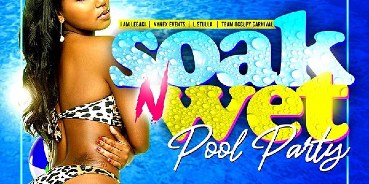 Soak n Wet Pool Party  flyer or graphic.