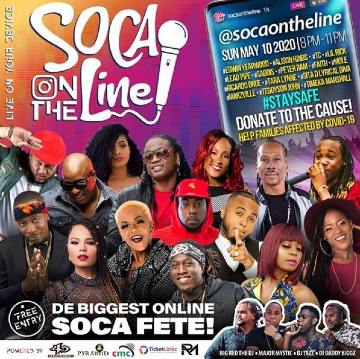 Soca On The Line flyer or graphic.