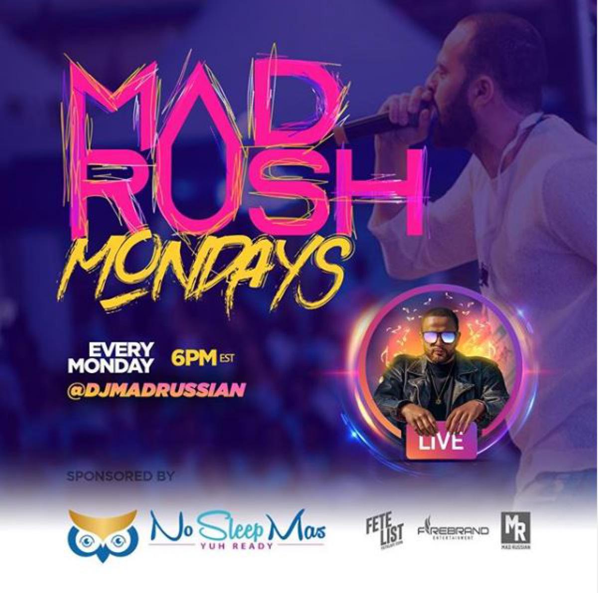 Mad Rush Mondays  flyer or graphic.