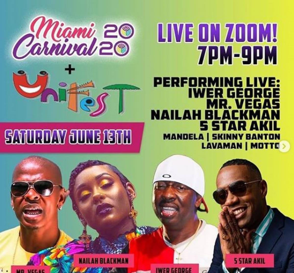 Miami Carnival Unifest flyer or graphic.