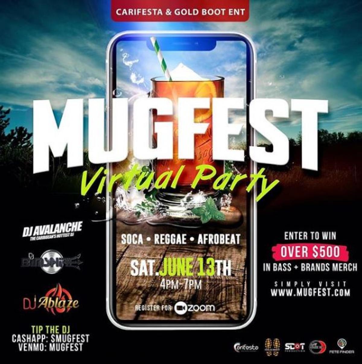 Mug Fest Virtual Party flyer or graphic.