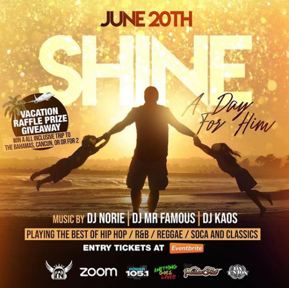 Shine- A Day For Him flyer or graphic.