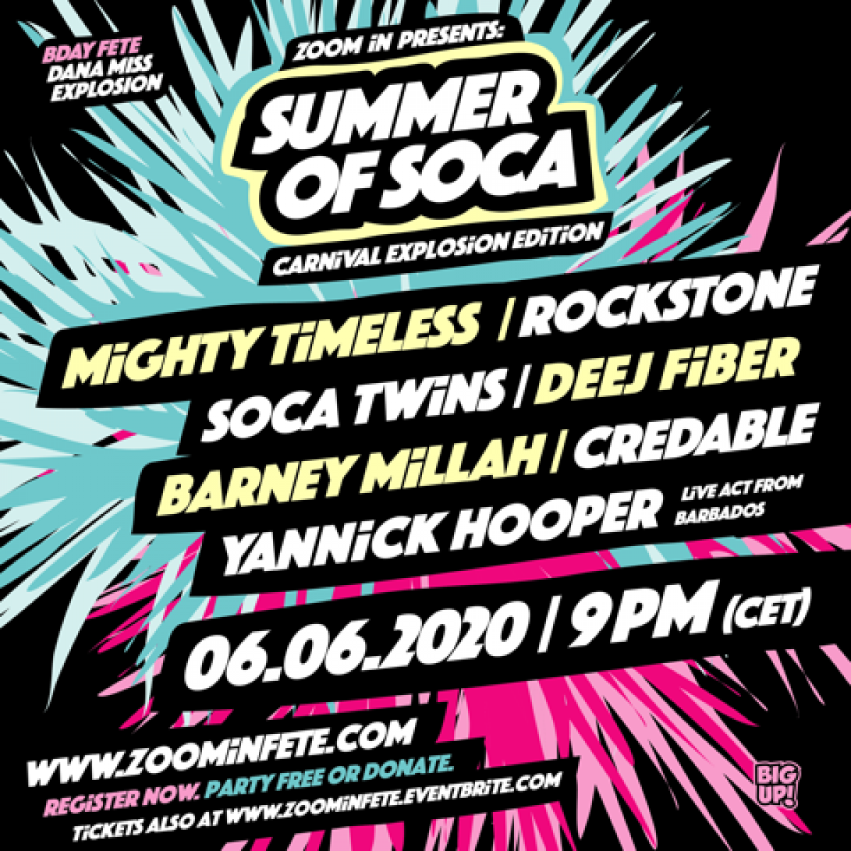 Summer of Soca - The Carnival Explosion Edition flyer or graphic.