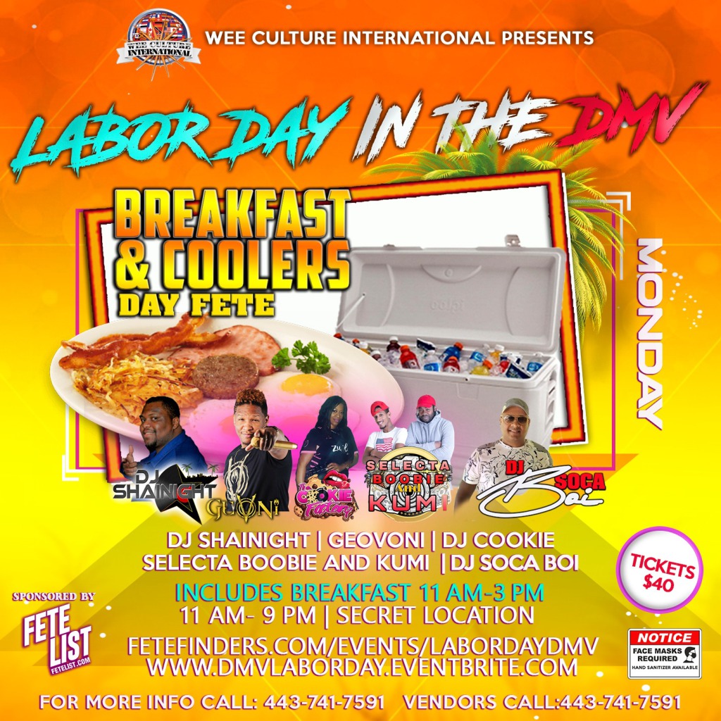 Breakfast & Coolers Day Fete flyer or graphic.