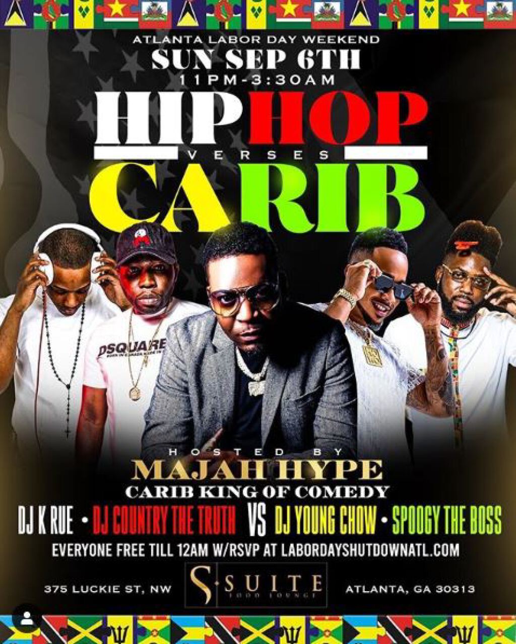 Hip Hop Vs Carib flyer or graphic.