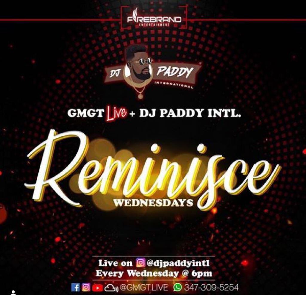 Reminisce Wednesdays     flyer or graphic.