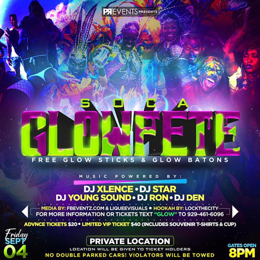 Soca Glow Fete flyer or graphic.