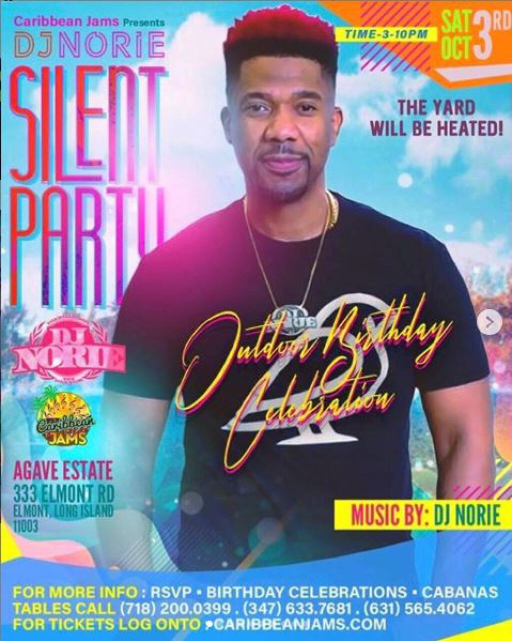 DJ Norie Silent Birthday Party flyer or graphic.