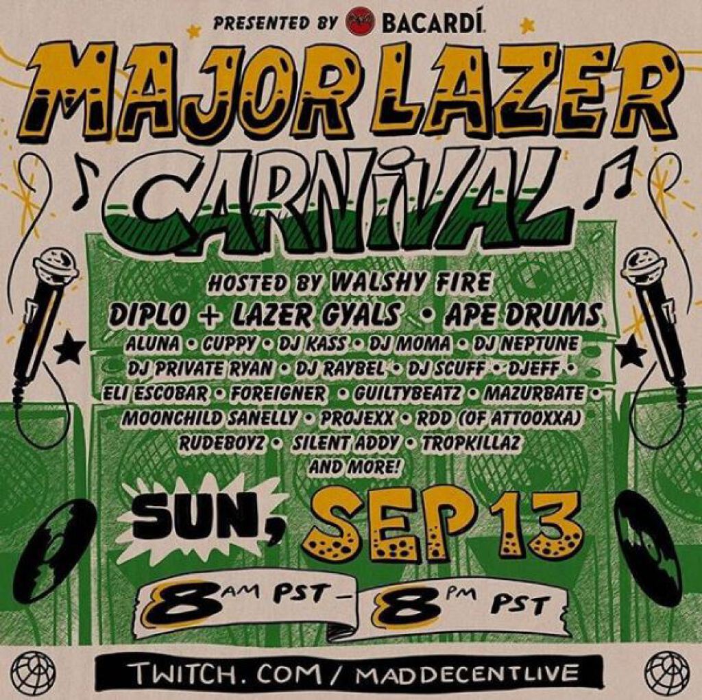 Major Lazer Carnival flyer or graphic.