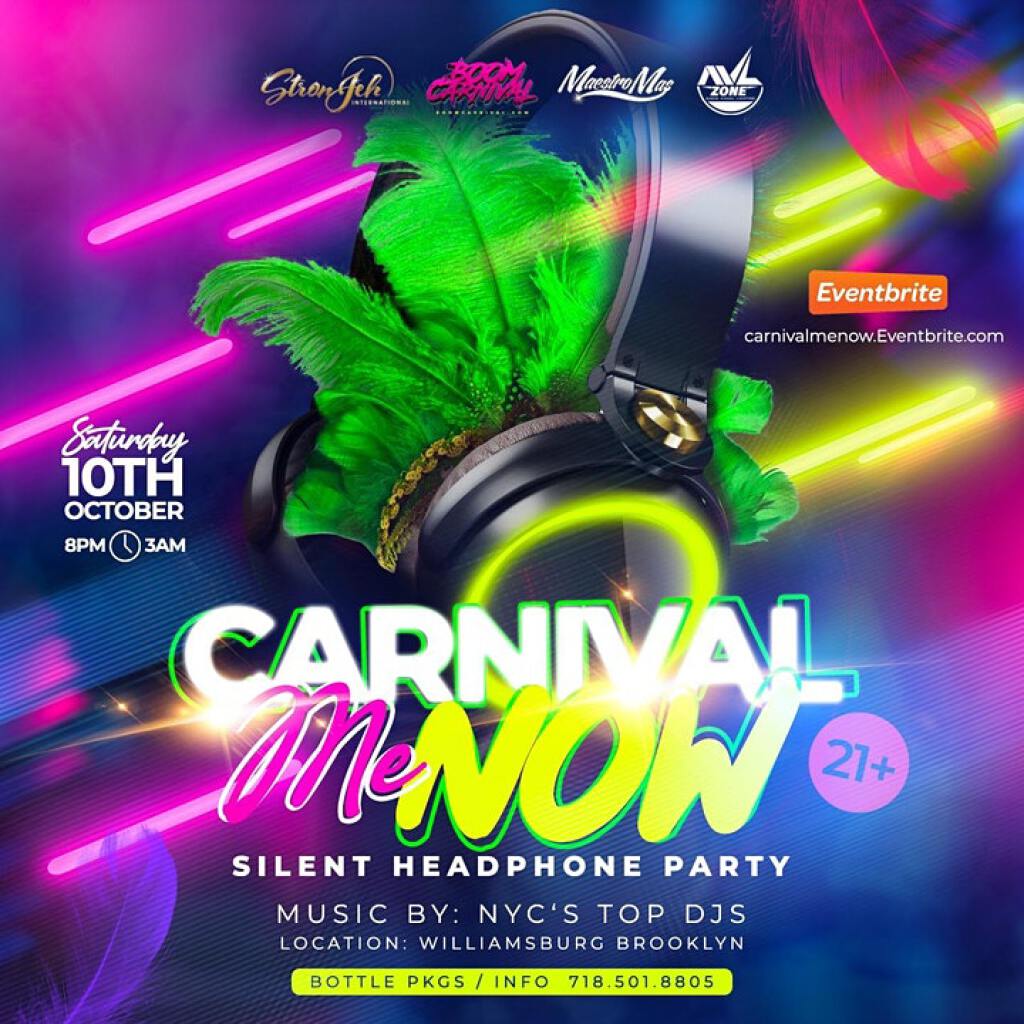 Carnival Me Now flyer or graphic.