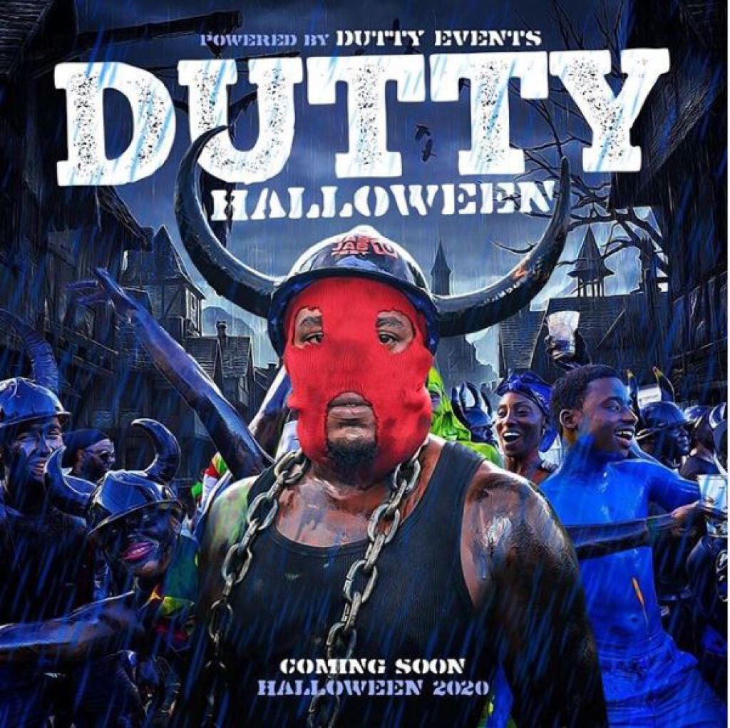 Dutty Halloween flyer or graphic.