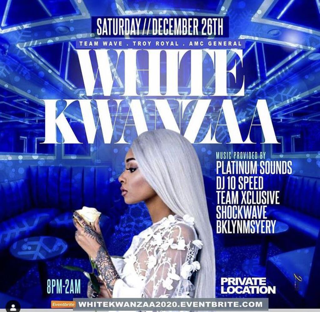 White Kwanzaa flyer or graphic.