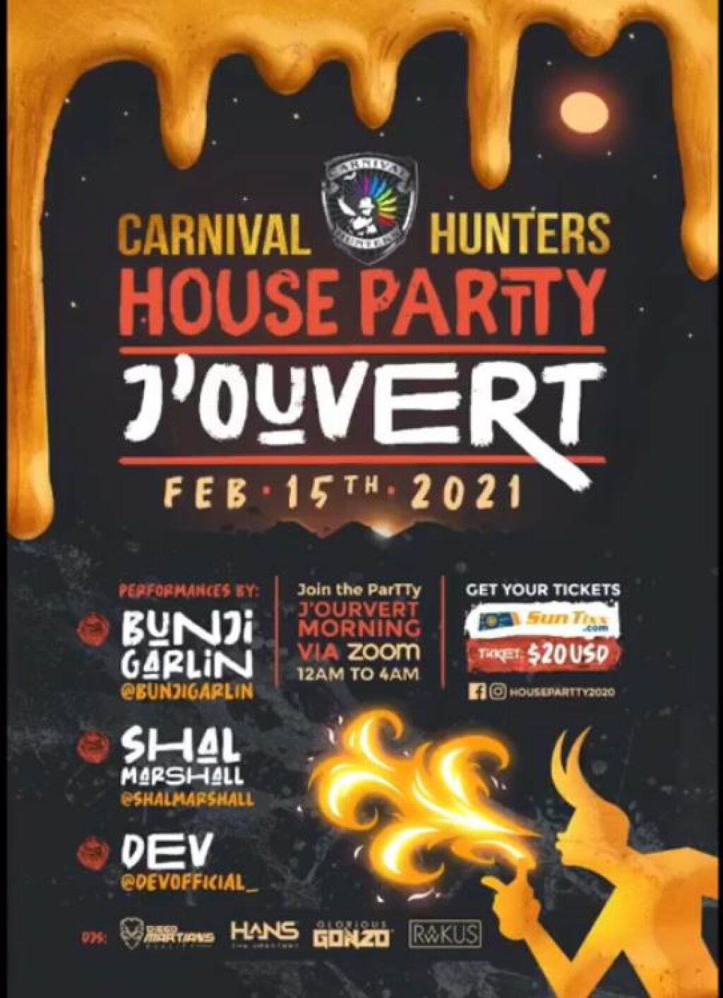 House Party J'ouvert flyer or graphic.