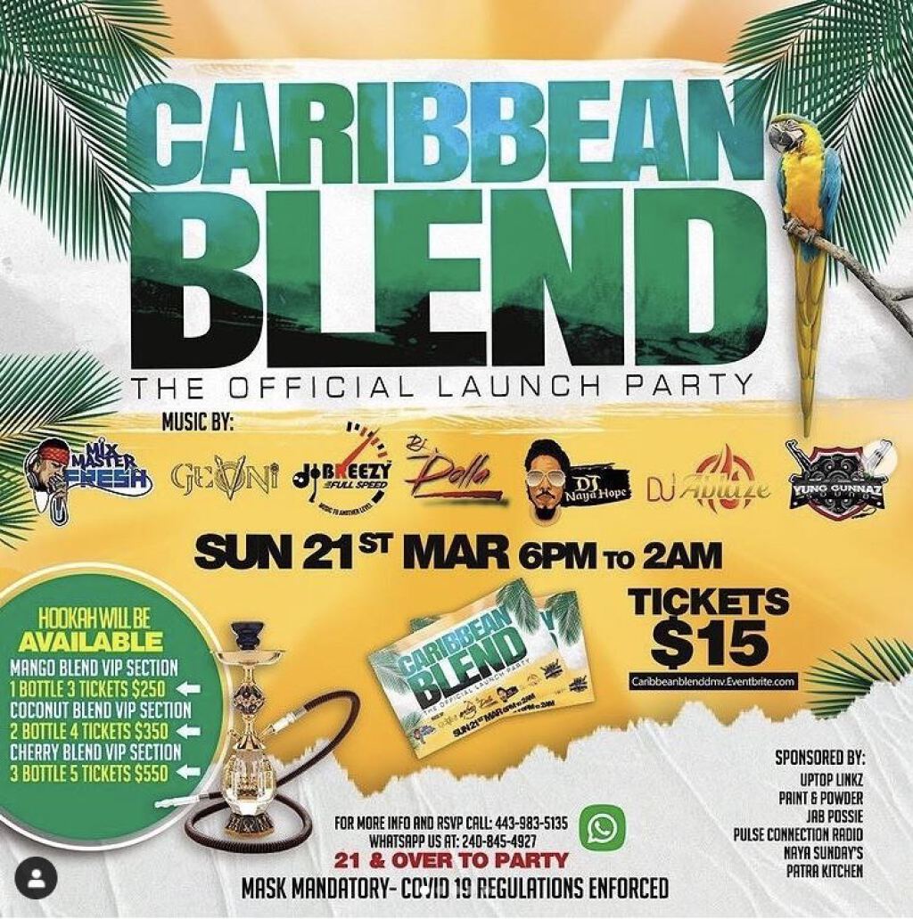 Caribbean Blend     flyer or graphic.